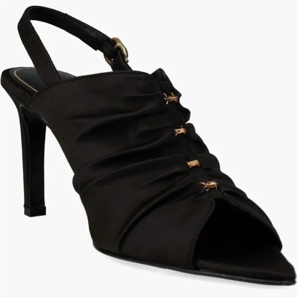 Natori Reen Satin Open Toe Sling Black New Women’s Size 8.5 - Picture 1 of 3